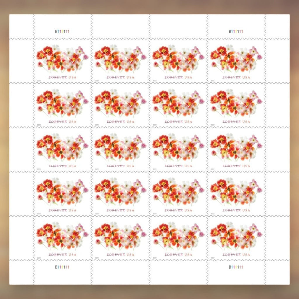 2022 Tulip Bouquet Forever Postage Stamps Sheet First-Class
