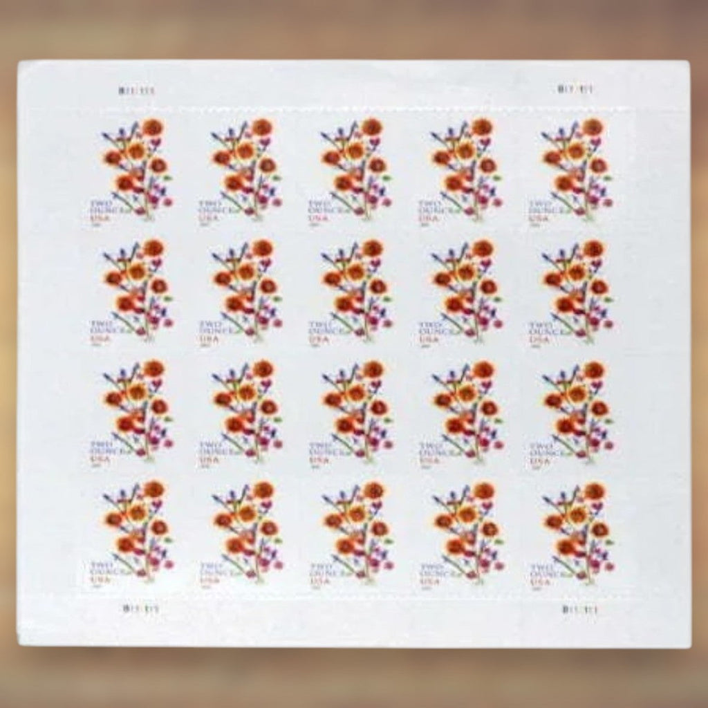 2022 Sunflower Bouquet Two Ounce Postage Stamps Sheet First-Class Rate