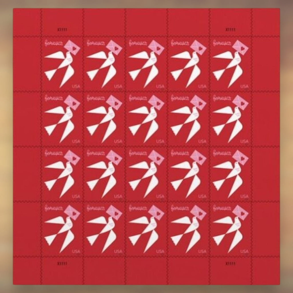 2024 Love Dove Forever Postage Stamps Sheet First-Class