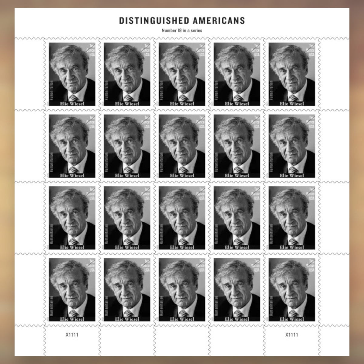 2025 Elie Wiesel Two Ounce Postage Stamps Sheet First-Class